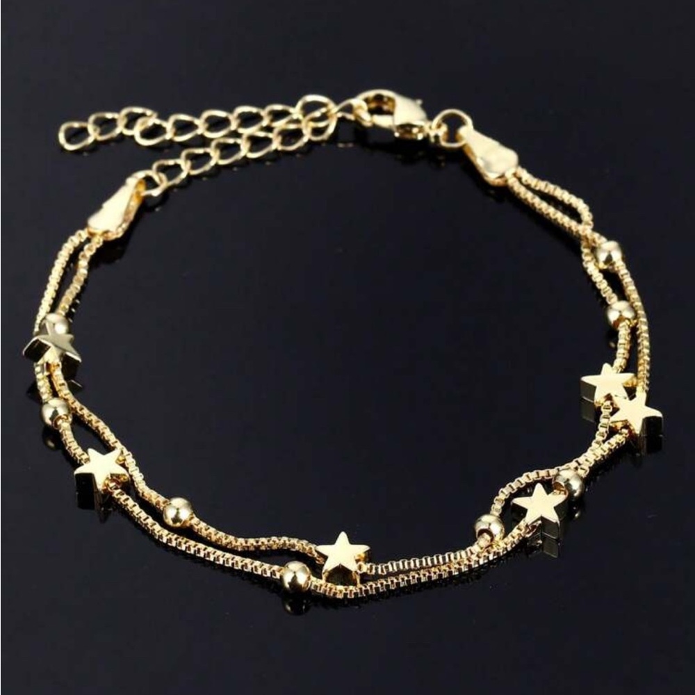 Gold Star Double Layered Bracelet